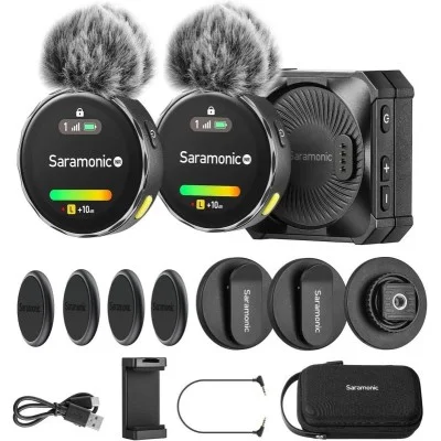 Saramonic Blink Me 2-Person Smart Wireless Mic System w/ Touchscreen, Customizable Transmitters & Recording